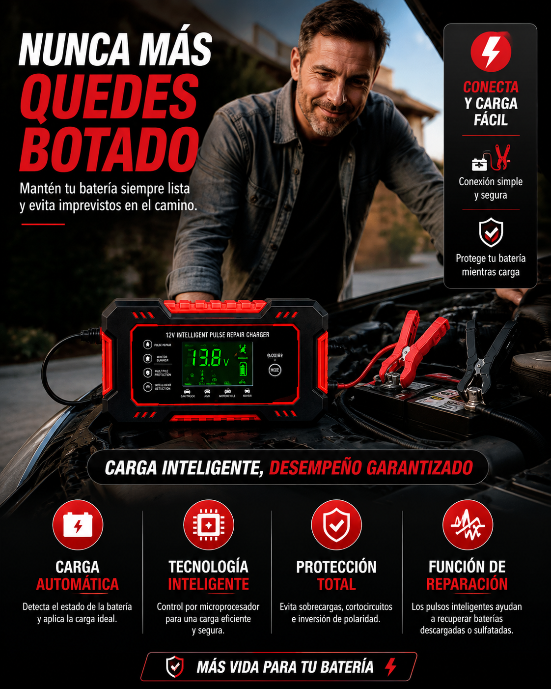 Cargador Reparador Inteligente de Baterías